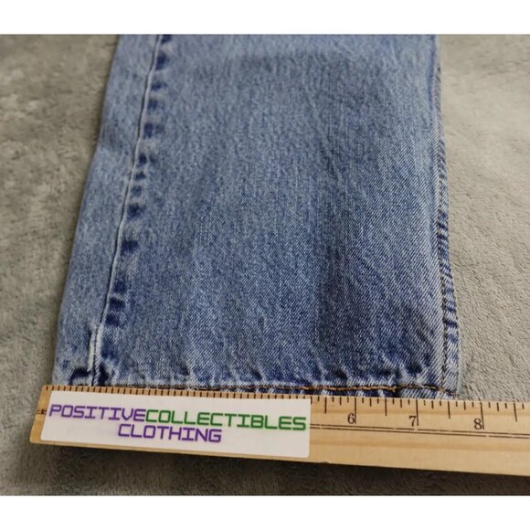 Vintage Levi's 505 Pants Men's W36 L 34 Denim Blue Ankle Flat Front Distressed - Picture 3 of 13